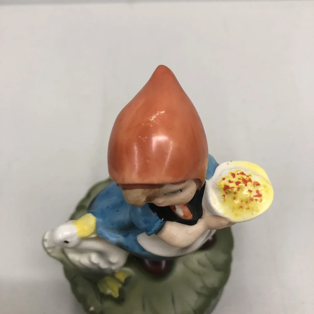 Vintage HIMARK Girl with‎ Goose/Duck Figurine Rotating Music Box Works